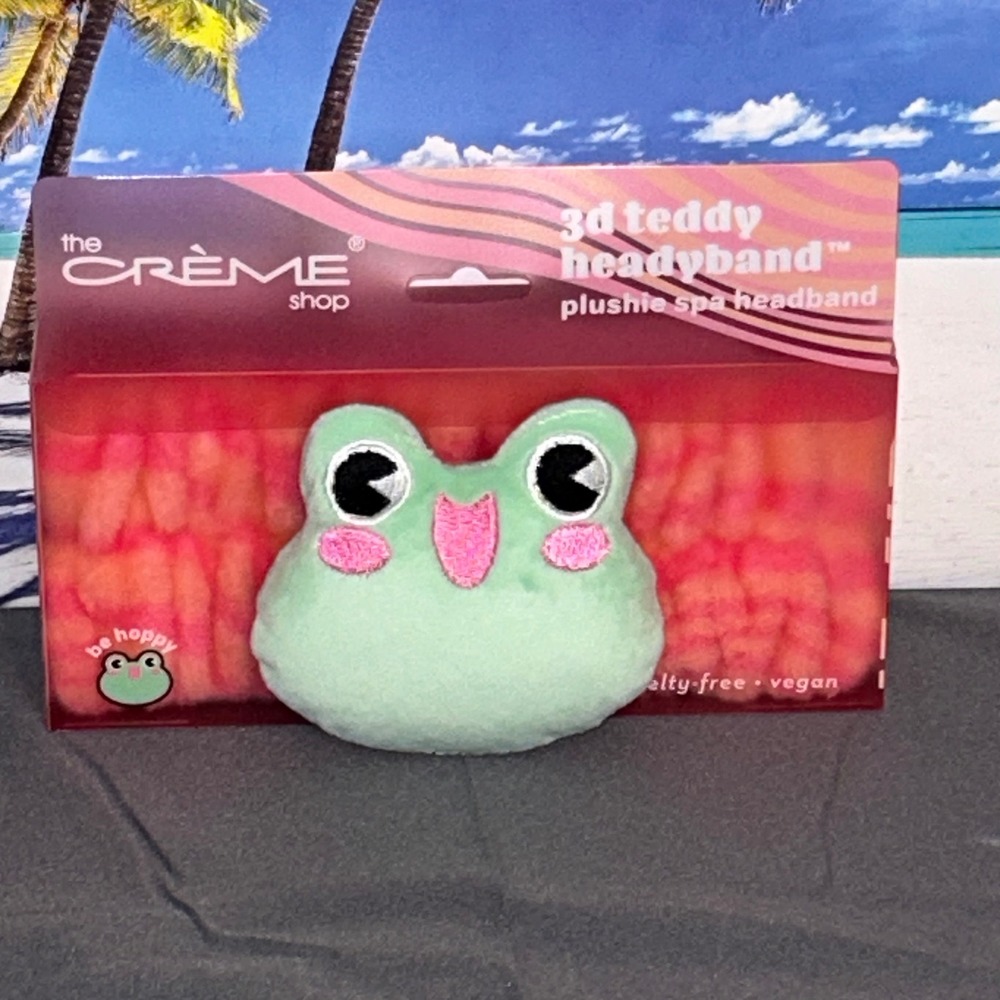 The Creme Shop 3D Teddy Headband Plushie Spa Froggy Frog Cute Wash Face